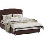 Кровать полутороспальная с подъемным механизмом Шарм-Дизайн Премиум 120 велюр Дрим шоколад