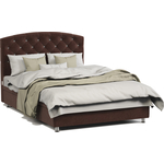 Кровать полутороспальная с подъемным механизмом Шарм-Дизайн Премиум Люкс 120 велюр Дрим шоколад