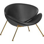Кресло дизайнерское Dobrin EMILY LMO-72 черный винил YP16, золотое основания