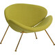 Кресло дизайнерское Dobrin EMILY LMO-72 светло-зеленая ткань AF3, золотое основание