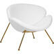 Кресло дизайнерское Dobrin EMILY LMO-72 белый (букле) ткань, золотое основание