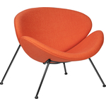 Кресло дизайнерское Dobrin EMILY LMO-72 оранжевая ткань AF, черное основания