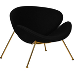 Кресло дизайнерское Dobrin EMILY LMO-72 черный ткань AF9, золотое основание