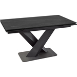 Стол обеденный Dikline SKX140 керамика черный мрамор/подстолье черное/опоры черные (3 уп.)