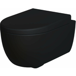 Унитаз подвесной безободковый Ambassador Abner с толстым сиденьем-микролифт, матовый черный (103T20201R, 102T20201)