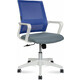Офисное кресло NORDEN Бит LB 815BW-AF01-T58 белый пластик / синяя сетка / темно серая ткань