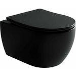 Унитаз подвесной безободковый Ceramicanova Play Rimless с сиденьем-микролифт, черный матовый (CN3001MB)