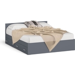 Кровать с ящиками СВК Мори 160, цвет графит (1026907)