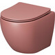 Унитаз подвесной безободковый Grossman Color с сиденьем микролифт, розовый матовый (GR-4455PIMS)