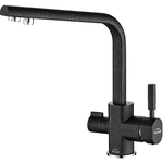 Смеситель для кухни ZorG Steel Hammer с подключением фильтра, черный матовый (SH 909 BLACK CR)