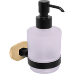 Дозатор для жидкого мыла Rav Slezak Yukon черный/золото/стекло матовое (YUA0303CMATZ)