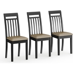 Три стула Мебель-24 Гольф-11 разборных, цвет венге, обивка ткань атина коричневая (1028324)