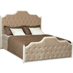 Кровать двойная ОЛМЕКО 61.08 Белла (с подъем. мех.) (белый/металл белый/ткань велюр конфетти крем) (ш.1600) (ML876880523)