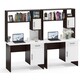 Два стола письменных Мебельный двор с надстройкой С-МД-1-09Н, цвет венге/белый шагрень (1028350)