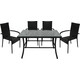Набор мебели Garden story Парис (4 стула Парис без подушек+стол, каркас черный, ротанг черный) (GS013/GS017)