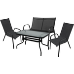 Набор мебели Garden story Сан-ремо Делюкс (2 кресла+диван+стол, каркас черный) (SC-092KD/SC-089/4562-MT003)