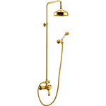 Душевая система Cezares Lira со смесителем для верхнего и ручного душа, золото (LIRA-CD-03)