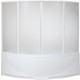 Шторка для ванны BAS Дрова 160х145 4 створки, пластик Вотер, белый (ШТ00027)