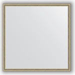 Зеркало в багетной раме Evoform Definite 68x68 см, витое серебро 28 мм (BY 0656)