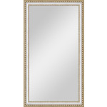 Зеркало в багетной раме поворотное Evoform Definite 65x115 см, золотые бусы на серебре 60 мм (BY 1087)