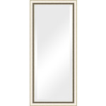 Зеркало с фацетом в багетной раме поворотное Evoform Exclusive 73x163 см, состаренное серебро с плетением 70 мм (BY 1202)