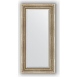 Зеркало с фацетом в багетной раме поворотное Evoform Exclusive 57x117 см, серебряный акведук 93 мм (BY 1248)