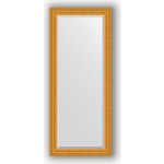 Зеркало с фацетом в багетной раме поворотное Evoform Exclusive 65x155 см, сусальное золото 80 мм (BY 1284)