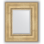Зеркало с фацетом в багетной раме Evoform Exclusive 52x62 см, состаренное серебро с орнаментом 120 мм (BY 3376)
