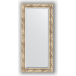 Зеркало с фацетом в багетной раме поворотное Evoform Exclusive 53x113 см, прованс с плетением 70 мм (BY 3485)
