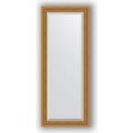 Зеркало с фацетом в багетной раме поворотное Evoform Exclusive 53x133 см, состаренное золото с плетением 70 мм (BY 3509)