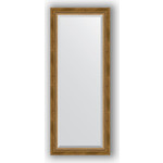 Зеркало с фацетом в багетной раме поворотное Evoform Exclusive 58x143 см, состаренное бронза с плетением 70 мм (BY 3536)
