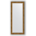 Зеркало с фацетом в багетной раме поворотное Evoform Exclusive 63x153 см, состаренное бронза с плетением 70 мм (BY 3562)