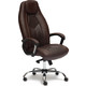 Кресло TetChair BOSS люкс хром кож/зам, коричневый/коричневый перфорированный, 36-36/36-36/06