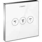 Переключатель потоков Hansgrohe ShowerSelect Glass на три выхода, для механизма 01800180, белый/хром (15736400)