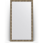 Зеркало напольное с фацетом Evoform Exclusive Floor 108x198 см, в багетной раме - серебряный бамбук 73 мм (BY 6147)