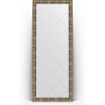 Зеркало напольное с гравировкой Evoform Exclusive-G Floor 78x198 см, в багетной раме - серебряный бамбук 73 мм (BY 6307)