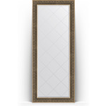 Зеркало напольное с гравировкой Evoform Exclusive-G Floor 84x204 см, в багетной раме - вензель серебряный 101 мм (BY 6332)