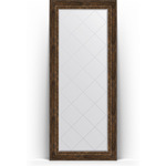 Зеркало напольное с гравировкой Evoform Exclusive-G Floor 87x207 см, в багетной раме - состаренное дерево с орнаментом 120 мм (BY 6340)