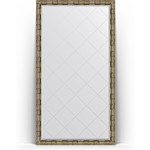 Зеркало напольное с гравировкой Evoform Exclusive-G Floor 108x198 см, в багетной раме - серебряный бамбук 73 мм (BY 6347)