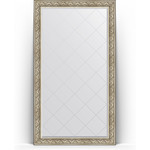 Зеркало напольное с гравировкой Evoform Exclusive-G Floor 115x205 см, в багетной раме - барокко серебро 106 мм (BY 6374)