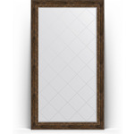 Зеркало напольное с гравировкой Evoform Exclusive-G Floor 117x207 см, в багетной раме - состаренное дерево с орнаментом 120 мм (BY 6380)