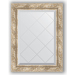 Зеркало с гравировкой поворотное Evoform Exclusive-G 53x71 см, в багетной раме - прованс с плетением 70 мм (BY 4005)