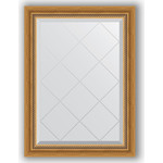 Зеркало с гравировкой поворотное Evoform Exclusive-G 63x86 см, в багетной раме - состаренное золото с плетением 70 мм (BY 4088)