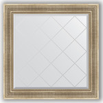 Зеркало с гравировкой Evoform Exclusive-G 87x87 см, в багетной раме - серебряный акведук 93 мм (BY 4325)
