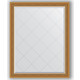 Зеркало с гравировкой поворотное Evoform Exclusive-G 93x118 см, в багетной раме - состаренное золото с плетением 70 мм (BY 4346)