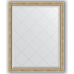 Зеркало с гравировкой поворотное Evoform Exclusive-G 93x118 см, в багетной раме - состаренное серебро с плетением 70 мм (BY 4347)