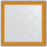 Зеркало с гравировкой Evoform Exclusive-G 105x105 см, в багетной раме - сусальное золото 80 мм (BY 4439)