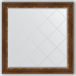 Зеркало с гравировкой Evoform Exclusive-G 106x106 см, в багетной раме - римская бронза 88 мм (BY 4449)