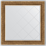 Зеркало с гравировкой Evoform Exclusive-G 109x109 см, в багетной раме - вензель бронзовый 101 мм (BY 4464)