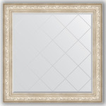 Зеркало с гравировкой Evoform Exclusive-G 110x110 см, в багетной раме - виньетка серебро 109 мм (BY 4469)